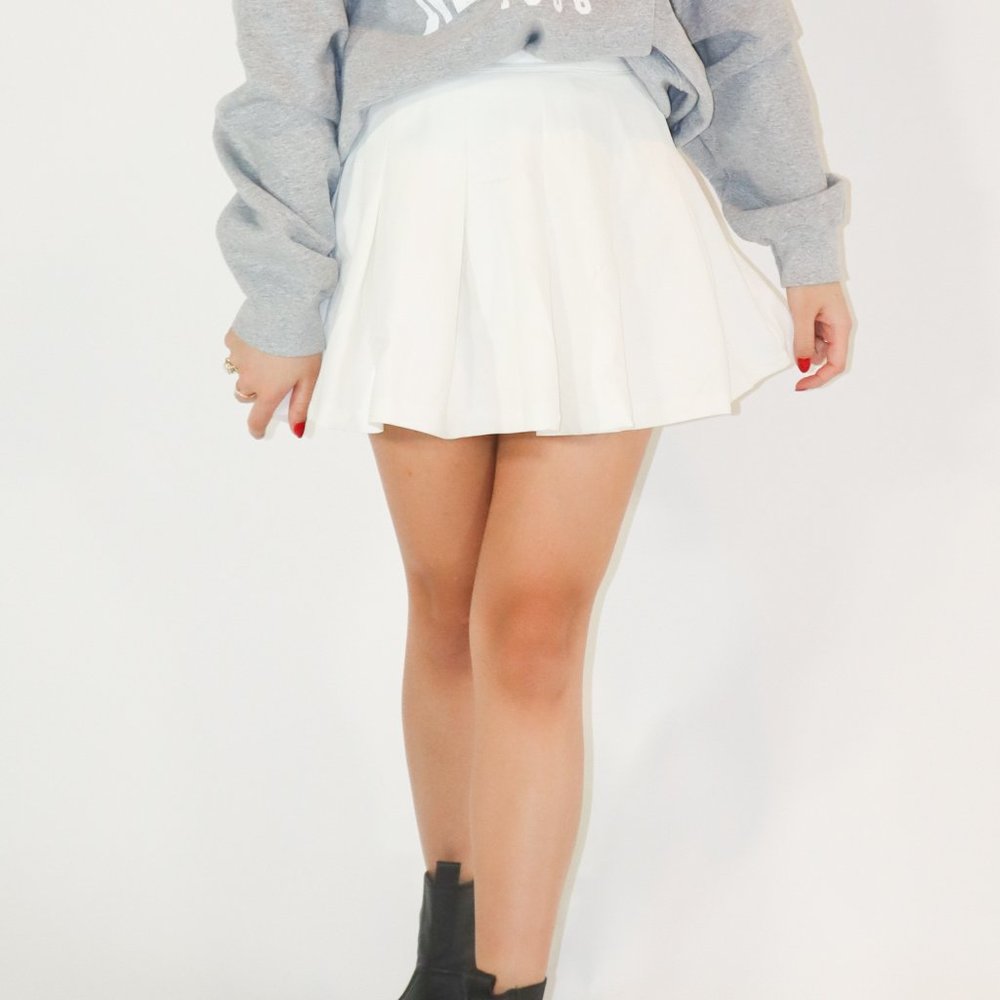 In Your Court Cream Tennis Mini Skort Pleated